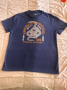 Men’s Lee Blue Graphic Tee with Snake Logo